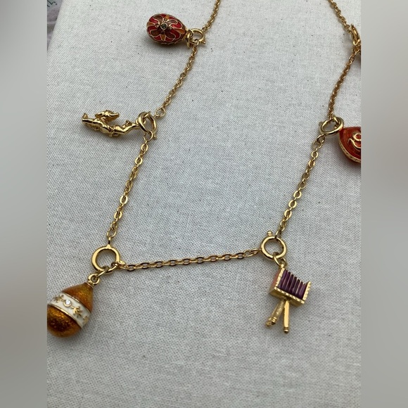 Joan Rivers Gold And  Multicolor Charms Egg Charms Lot Of 8 - Picture 2 of 5